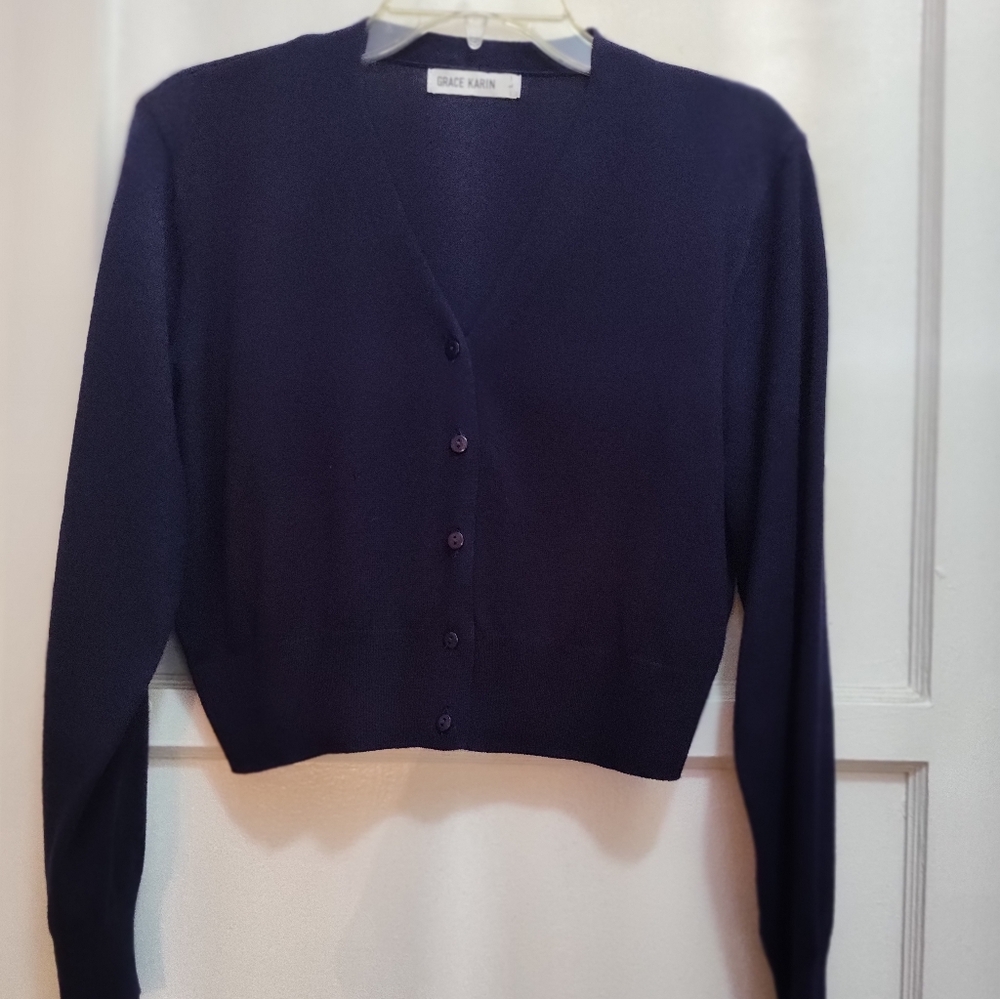 Women's Navy Cardigan Sweater